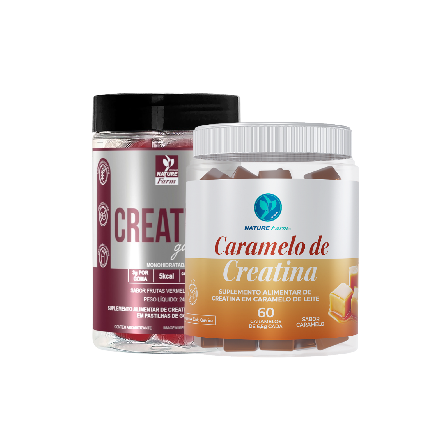 Combo Caramelo de Creatina + Creatina Gummies (sabor frutas vermelhas)