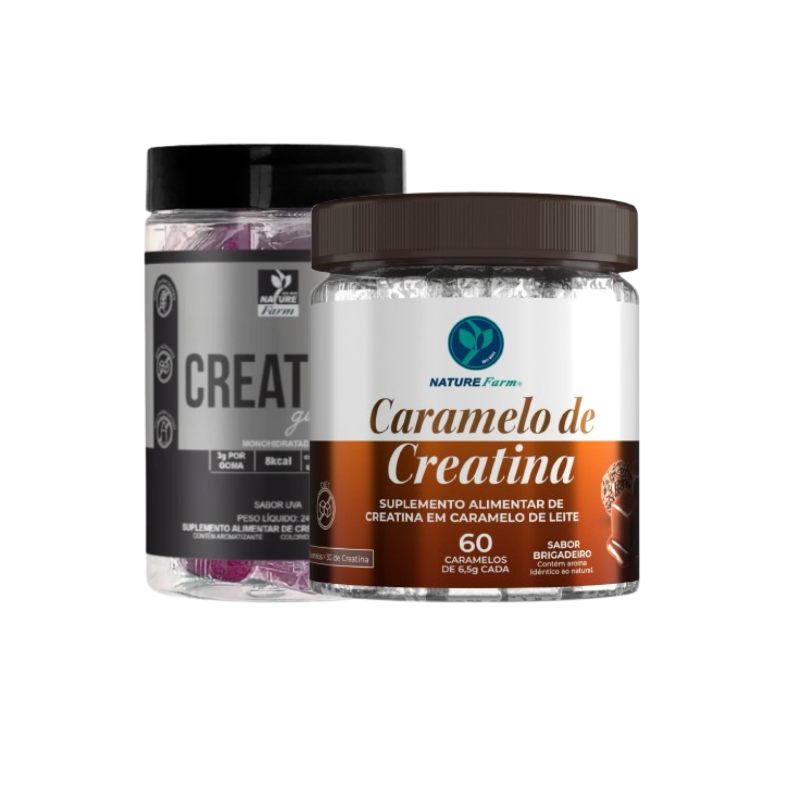 Combo Creatina Brigadeiro + Creatina Gummies (sabor uva)