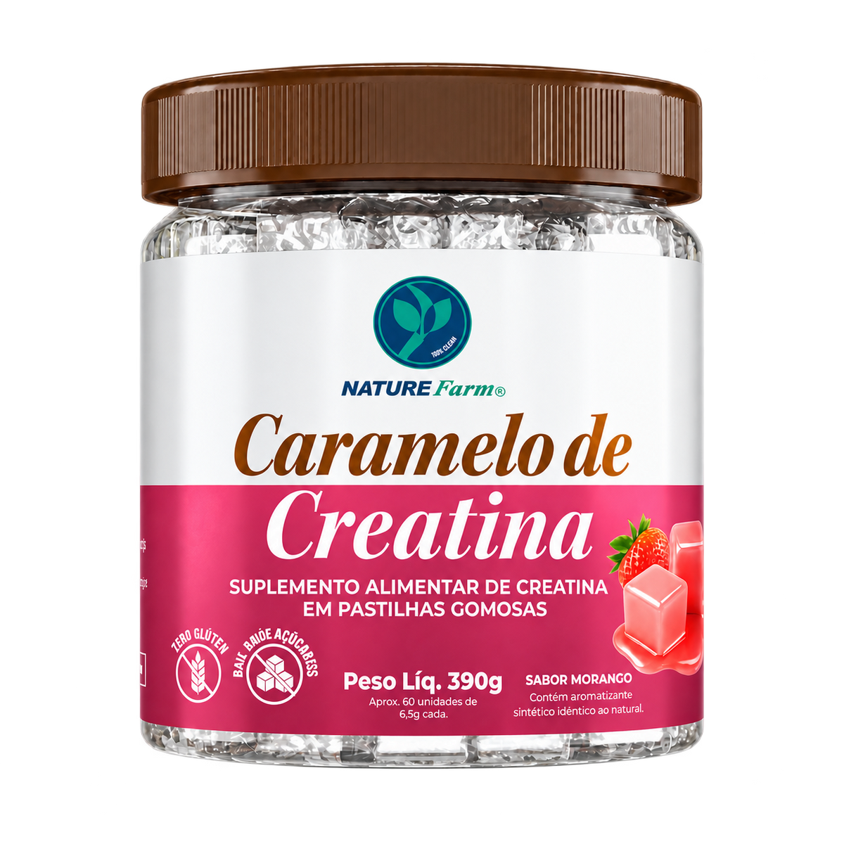 Caramelo de Creatina - Sabor Morango